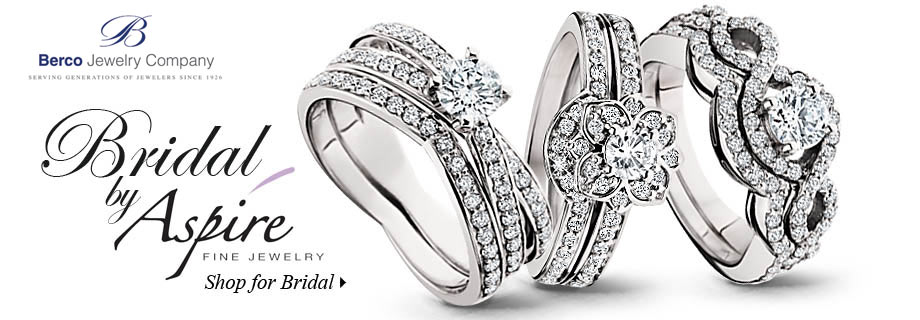 The Aspire Bridal Collection offers a variety of engagement rings with and without the center stone. the collections offers Bridal Sets, Men's diamond and plain Wedding Bands, and Ladies Diamond Wedding Bands.