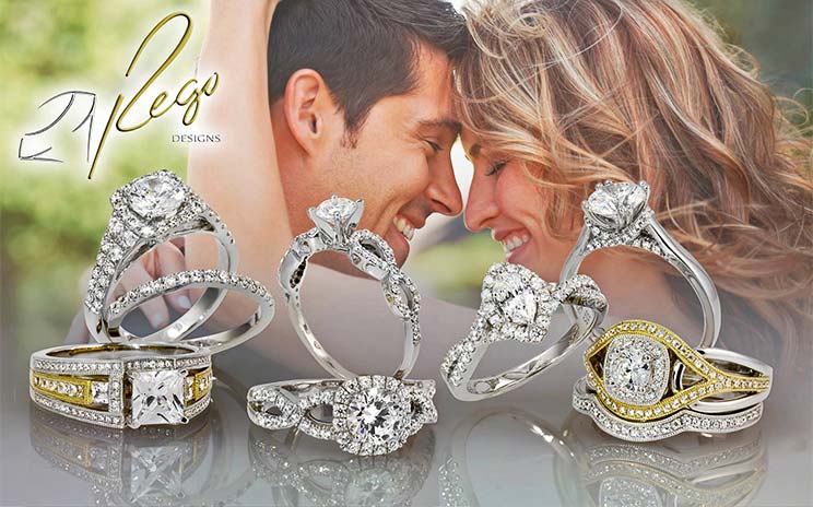 Gold, Silver, Mixed Metals? Rego Designs has it all and you can get it here at Daniel's Jewelers. We offer traditional and contemporary Bridal Sets, Engagement Solitaires, and something called Millenium Vintage.